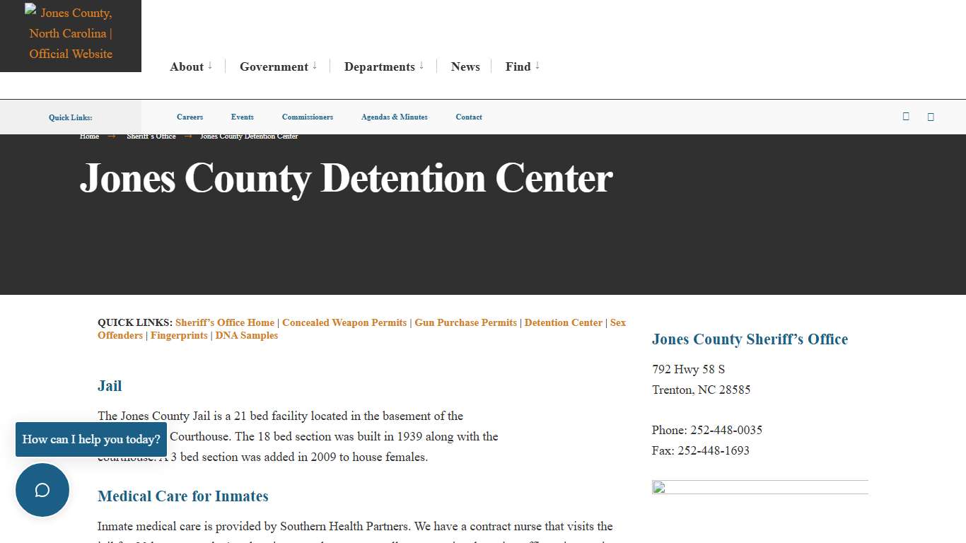Jones County Detention Center – Jones County, North Carolina Official Website